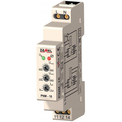 1-fázové napěťové relé 230V AC typ: PNM-10