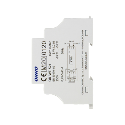 1-phase electricity meter 40A MID pulse output backlight DIN TH-35mm