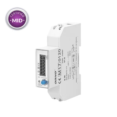 1-phase electricity meter, bidirectional, 100A, MID, 1 module, DIN TH-35mm