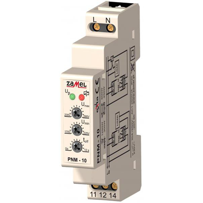 1-phase voltage relay 230V AC type: PNM-10