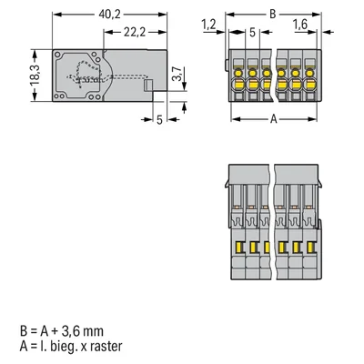 1-провідний штекер CAGE CLAMP®, сірий 769-609