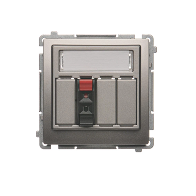 1-way loudspeaker socket with description field (module) metallic satin