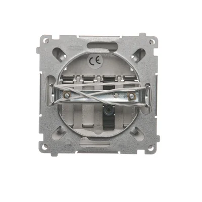 1-way loudspeaker socket with description field (module) metallic satin