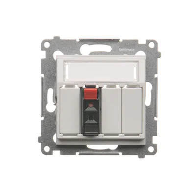 1-way loudspeaker socket with description field (module) white