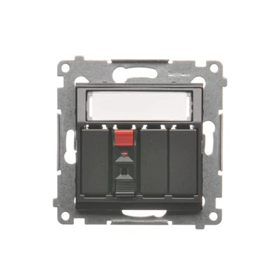 1-way loudspeaker socket with labeling field (module) anthracite (metallic)