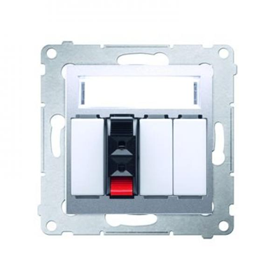 1-way loudspeaker socket with labeling field (module) silver (metallic)