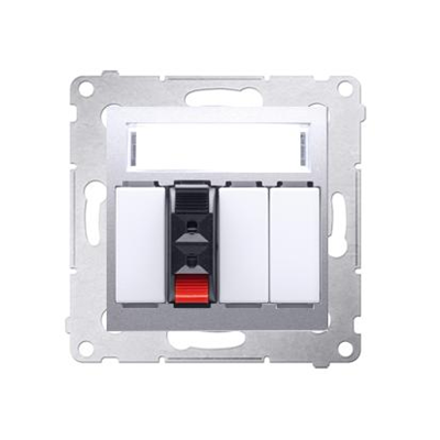 1-way loudspeaker socket with labeling field (module) silver (metallic)