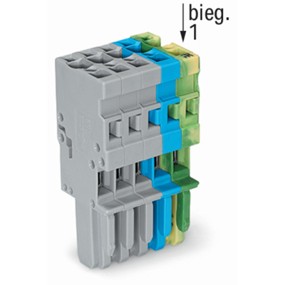 1-wire socket CAGE CLAMP 4mm2 grey-blue-yellow-green