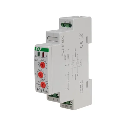 10-function time relay. With START and RESET inputs. PCS-516DC