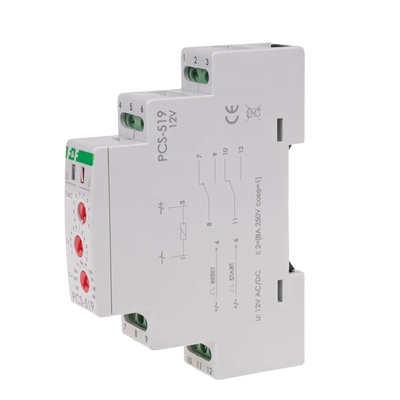 10-funkční časové relé, kontakty 2P 12V PCS-519-12V