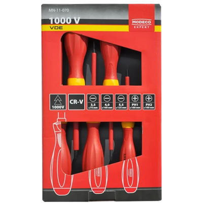 1000V VDE insulated screwdriver set, 6 pieces