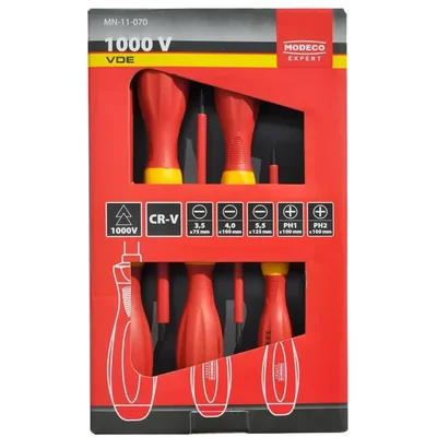 1000V VDE insulated screwdriver set, 6 pieces