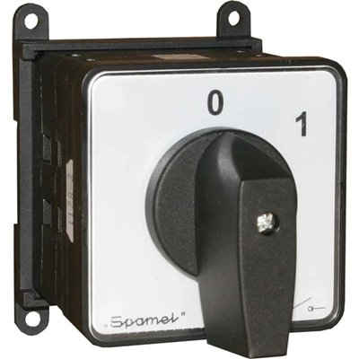 100A cam switch, three-pole 1-0-2 switch disconnector, base-rail fixing gray face black knob