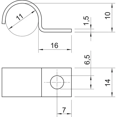 1015 11 G Single-clamp mounting clamp