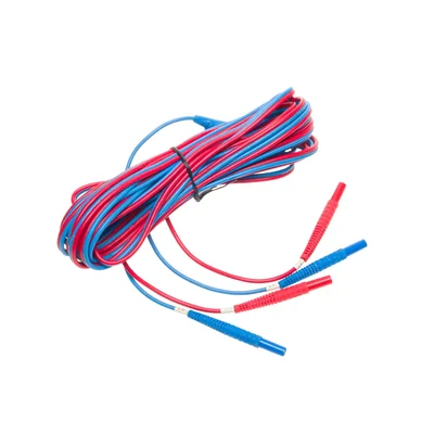 10m blue double wire cable (U1 I1) terminated with banana plug/Test lead with banana plug; 10m; double wire