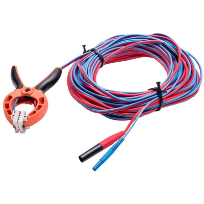 10m dvoužilový kabel zakončený Kelvinovou krokosvorkou