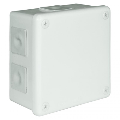 „110” 6-inlet surface-mounted box with rubber glands 118x118x68mm IP55 cover with 4 screws white