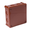 „110” 8-inlet surface-mounted box with knockouts 118x118x46mm IP55 cover with 4 screws brown