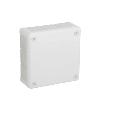 „110” Puszka natynkowa z dławnicami gumowymi 12-wlotowa 118x118x46mm IP55 dekiel na 4 wkręty biała