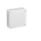 „110” Surface-mounted box with rubber glands 12-inlet 118x118x46mm IP55 cover with 4 screws white