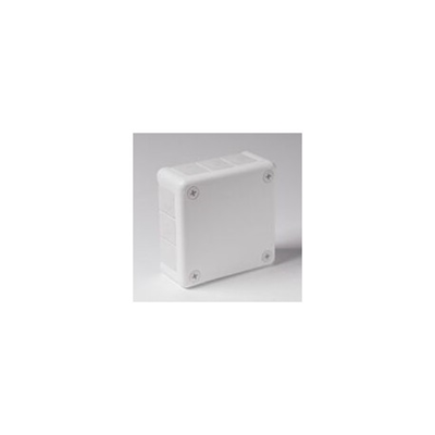 „110” Surface-mounted box with rubber glands 12-inlets 118x118x46mm IP55 cover for 4 screws with terminals white