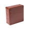 „110” Surface-mounted box with rubber glands 12-inlets 118x118x46mm IP55 cover with 4 screws brown