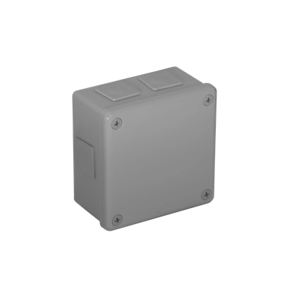 „110” Surface-mounted box with rubber glands 6-inlet 118x118x68mm IP55 lid for 4 screws gray