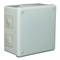 „110” Surface-mounted box with rubber glands 6-inlet 118x118x68mm IP55 lid for 4 screws gray