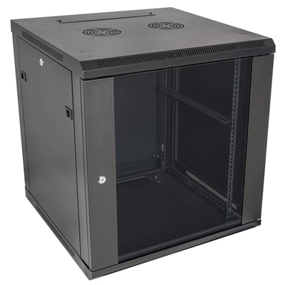 12U RACK 19" závěsná skříň, složená, černá