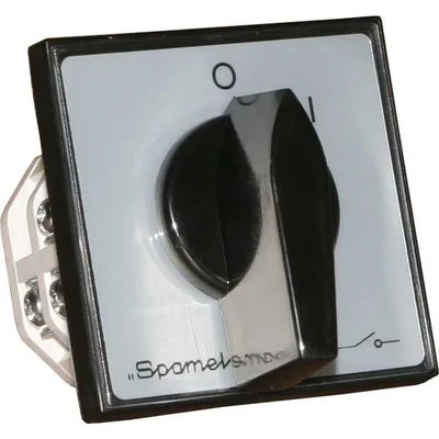 15-A-Nockenschalter, Drehstrom-Startschalter (0,Y,A), Einbauversion, graue Frontplatte, schwarzer Drehknopf