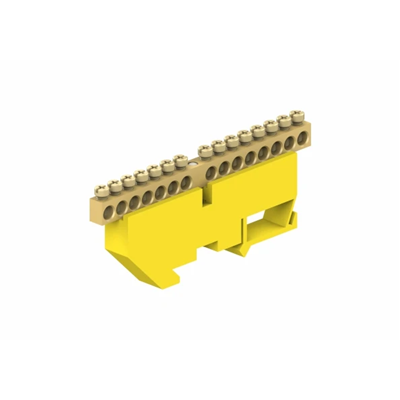 15-module protective terminal block 15x16 mm2 yellow