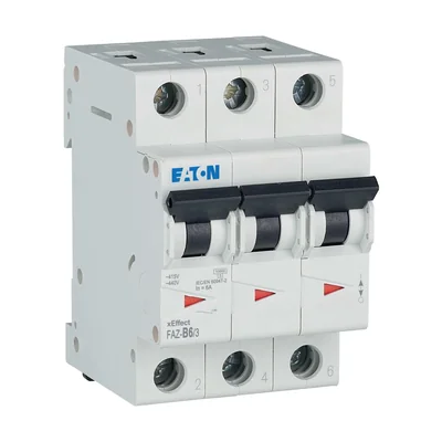 15kA series circuit breaker (3-pole), FAZ-B6/3