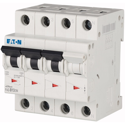 15kA series circuit breaker (3+N-pole), FAZ-B13/3N