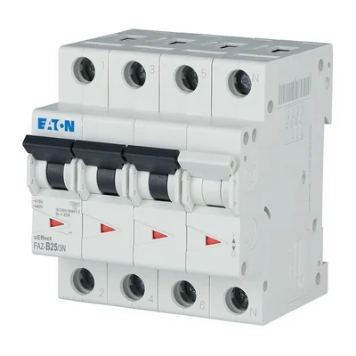 15kA series circuit breaker (3+N-pole), FAZ-B25/3N