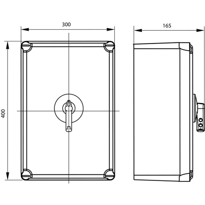160A three-pole switch disconnector in polycarbonate housing