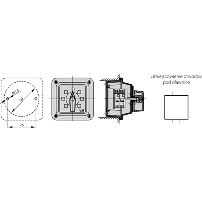 16A cam switch, 0-1 three-pole switch-disconnector in enclosure