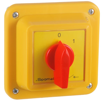 16A cam switch, 0-1 three-pole switch-disconnector in enclosure