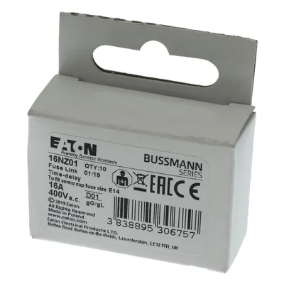 16NZ01 Вставка D01 16A T GL/GG 400VAC E14