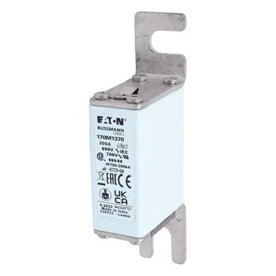 170M1370 Fast fuse insert, 200 A, AC 690 V, DIN 000, 21 x 40 x 100 mm, aR, DIN, IEC