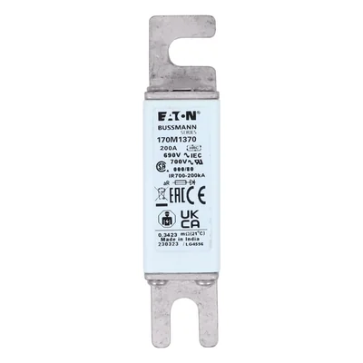 170M1370 Fast fuse insert, 200 A, AC 690 V, DIN 000, 21 x 40 x 100 mm, aR, DIN, IEC