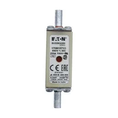 170M1571D Fast fuse insert 250A 690V aR DIN 000 double indicator