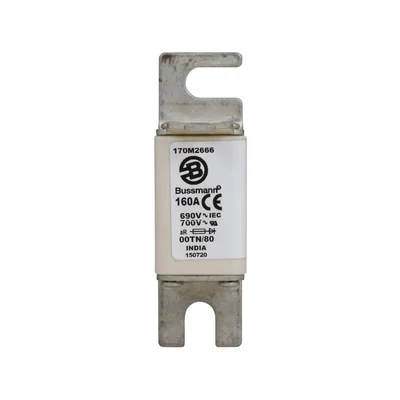170M2666 Schnellverschluss-Einsatz, 160 A, AC 690 V, DIN 00, aR, DIN, IEC, nicht isolierte Griffe