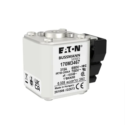 170M3467 Wkładka szybka, 315 A, AC 690 V, compact size 1, aR, IEC, UL