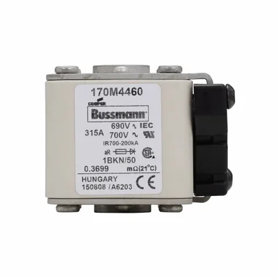 170M4460 Fast-acting insert, 315 A, AC 690 V, size 1, 53 x 69 x 51 mm, aR, IEC, UL, K rating, flush end, M8