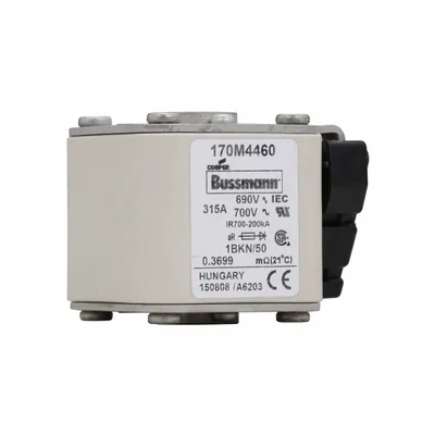 170M4460 Insert à action rapide, 315 A, 690 V CA, taille 1, 53 x 69 x 51 mm, aR, IEC, UL, classe K, extrémité affleurante, M8