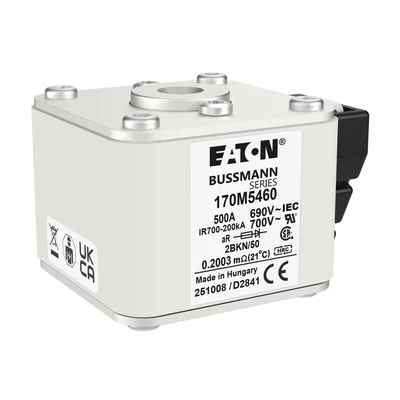 170M5460 Schnellsteckverbinder, 500 A, 690 V Wechselstrom, Baugröße 2, aR, IEC, UL