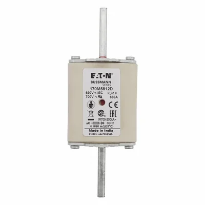 170M5812D Fast-blow fuse insert, 630 A, AC 690 V, DIN 2, aR, DIN, IEC, dual indicator, non-insulated handles