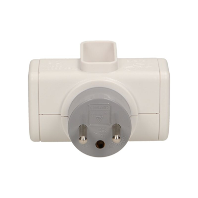 180-degree rotating splitter 2x16A, 1x6A gray and white