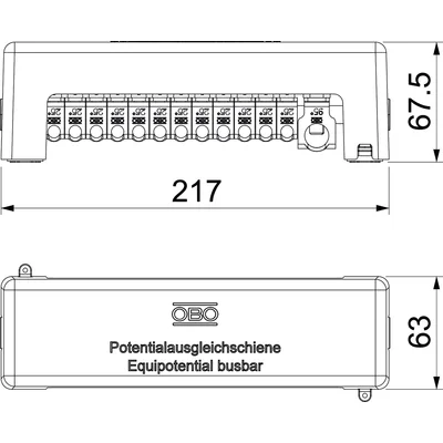 1801 12x25 1x95 Potential equalization rail