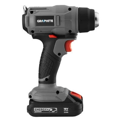 18V Energy+ cordless heat gun, Li-Ion, temperature range 550°C, without battery
